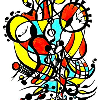 Zeichnungen mit dem Titel "On crée la vie" von Vera Ivanaj, Original-Kunstwerk, Acryl