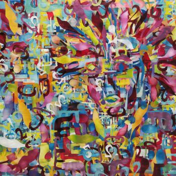 Malerei mit dem Titel "Voyage universel" von Vera Ivanaj, Original-Kunstwerk, Acryl