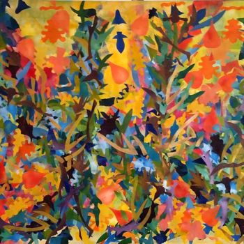 Painting titled ""vibration saisonni…" by Vera Ivanaj, Original Artwork, Acrylic