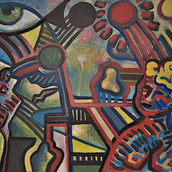 Painting titled "De la réalité aux r…" by Christophe Gol, Original Artwork, Acrylic Mounted on Wood Stretcher frame