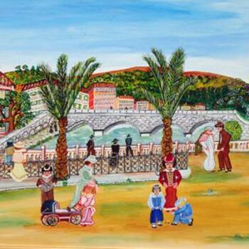 Peinture intitulée "Quai des palmiers N…" par Rose Calvino, Œuvre d'art originale