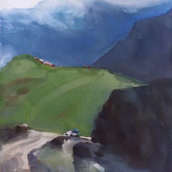 绘画 标题为“Off the beaten track” 由Prashant Prabhu, 原创艺术品, 水彩