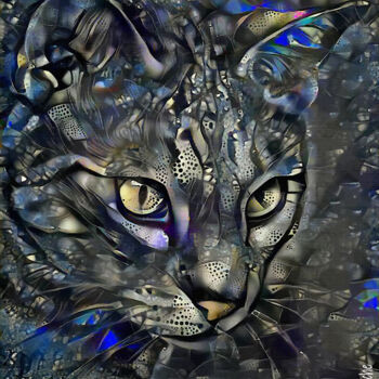 Digitale Kunst mit dem Titel "Berlyn, cat - Mix m…" von L.Roche, Original-Kunstwerk, Acryl