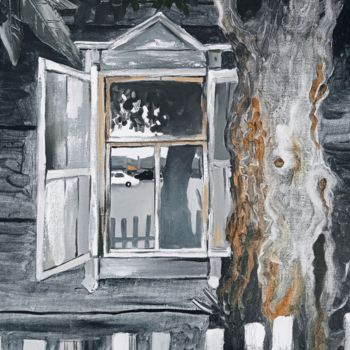 绘画 标题为“Мамино окно” 由Таисия Менигечева, 原创艺术品, 油 安装在木质担架架上