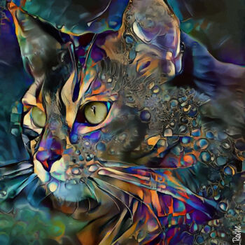 数字艺术 标题为“Soghor, cat” 由L.Roche, 原创艺术品, 丙烯