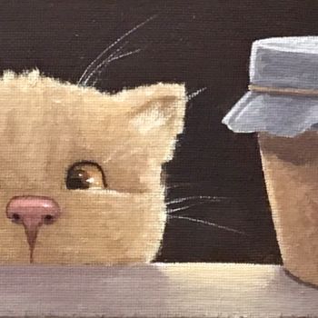 绘画 标题为“Miam ! - 1072” 由Noëlle Lassailly, 原创艺术品, 丙烯 安装在木质担架架上