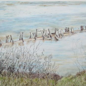 Drawing titled "Salins/ Salt flats" by Isabelle Stagg, Original Artwork, Ink