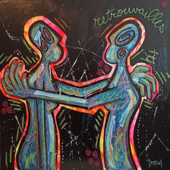 Peinture intitulée "Retrouvailles... 2" par Delphine Dessein, Œuvre d'art originale, Acrylique