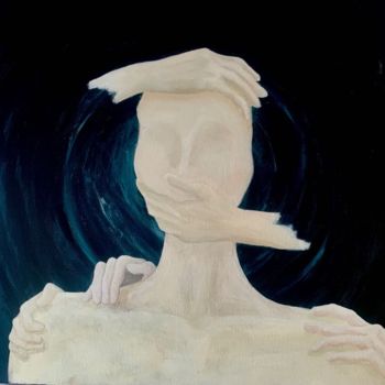 Painting titled "Tourments" by Ilana Igueblalene, Original Artwork, Acrylic Mounted on Wood Stretcher frame