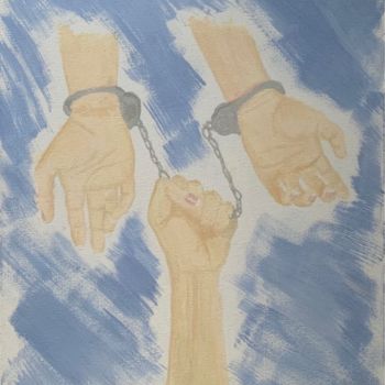 Pittura intitolato "Attachement" da Ilana Igueblalene, Opera d'arte originale, Acrilico Montato su Telaio per barella in leg…