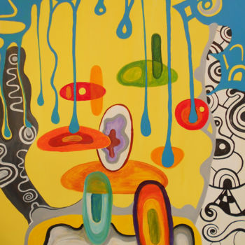 Peinture intitulée "En suspension" par Aurélie Sarrazin, Œuvre d'art originale, Acrylique