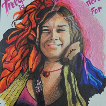Drawing titled "Freedom Janis" by Nèleh, Original Artwork, Collages