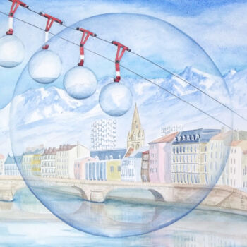 Ζωγραφική με τίτλο "Aquarelle originale…" από Isabelle Redonnet, Αυθεντικά έργα τέχνης, Ακουαρέλα