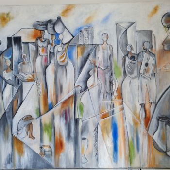 「My Community」というタイトルの絵画 Francisca Sales Machado Chica Salesによって, オリジナルのアートワーク, オイル
