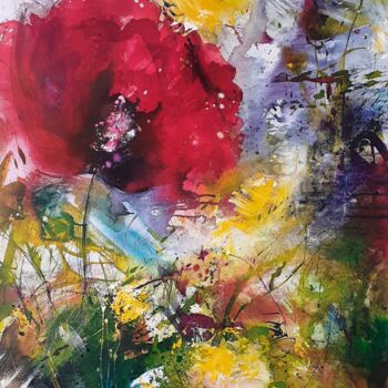 Malarstwo zatytułowany „wild poppy” autorstwa Heike Renz, Oryginalna praca, Akryl