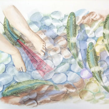 Peinture intitulée "Aquarelle originale…" par Isabelle Redonnet, Œuvre d'art originale, Aquarelle
