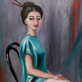 Pintura titulada "Serving" por Natalie Demina, Obra de arte original, Oleo Montado en Bastidor de camilla de madera