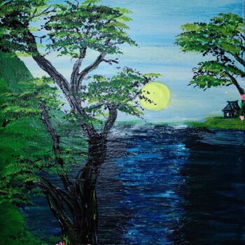 Malerei mit dem Titel "Before dawn/Перед р…" von Natalia Ivanova, Original-Kunstwerk, Acryl Auf Keilrahmen aus Holz montiert