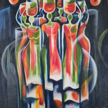 「Walking distances f…」というタイトルの絵画 Francisca Sales Machado Chica Salesによって, オリジナルのアートワーク, オイル