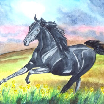 Schilderij getiteld "Aquarelle originale…" door Isabelle Redonnet, Origineel Kunstwerk, Aquarel