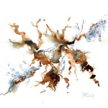 Painting titled "Brou de noix 1" by Jacqueline Pascaud, Original Artwork, Charcoal