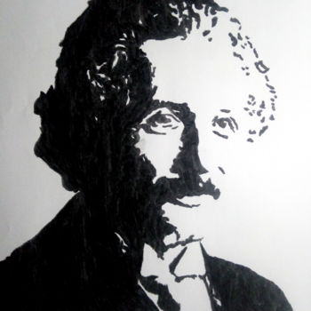 图画 标题为“Albert Einstein” 由Bianchini Jr, 原创艺术品, 木炭