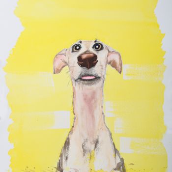 Painting titled "Yellow dog" by Artem Pavlyukov, Original Artwork, Watercolor