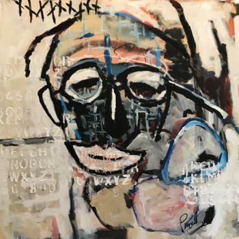 Painting titled "Tristesse d'une fem…" by Johanne Proulx, Original Artwork, Acrylic