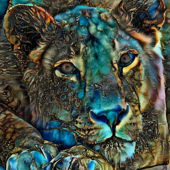 Grafika cyfrowa / sztuka generowana cyfrowo zatytułowany „Leona del sur” autorstwa L.Roche, Oryginalna praca, Akryl