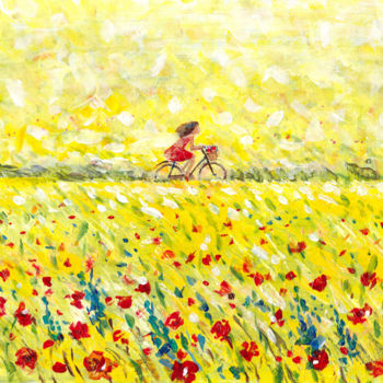 Pittura intitolato "summer in the villa…" da Galina Lyutaeva, Opera d'arte originale, Acrilico