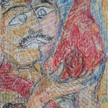 Pintura titulada "Who wants the large…" por Pradeep Jayatunga, Obra de arte original, Pastel