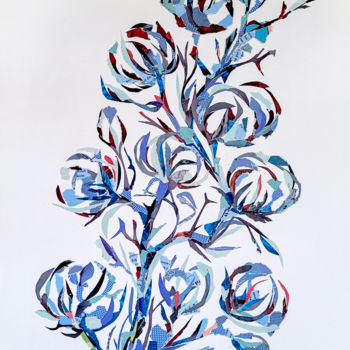 Collages intitulée "Cotton" par Marina Geipel, Œuvre d'art originale, Collages