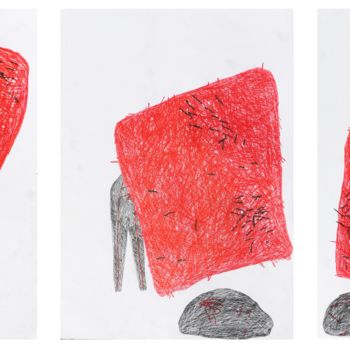 Рисунок под названием ""Triptych (24-8-21)" - Giulio Benatti, Подлинное произведение искусства, Пастель