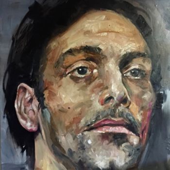 Painting titled "Patrick dewaere" by Jean-Michel Lourenço, Original Artwork, Oil