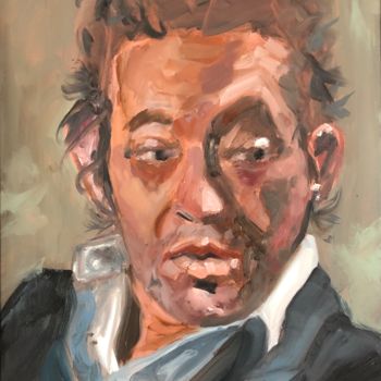 Painting titled "Serge Gainsbourg 2" by Jean-Michel Lourenço, Original Artwork, Oil