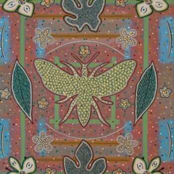 Peinture intitulée "Abeille" par Véronique Genot, Œuvre d'art originale, Huile Monté sur Châssis en bois