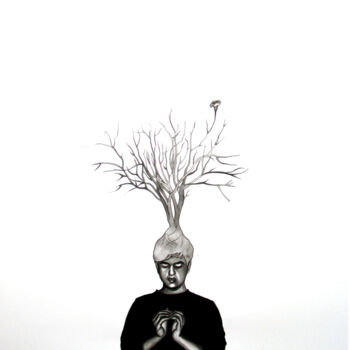 图画 标题为“Grey Matter-2” 由Pawan Sharma, 原创艺术品, 木炭