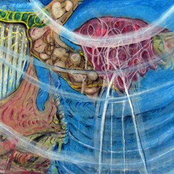 Painting titled "INONDATION" by Juan Luis Gandulfo, Original Artwork, Acrylic Mounted on Wood Stretcher frame