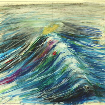 Dessin intitulée "Colorful Wave" par Constance Robine, Œuvre d'art originale, Huile
