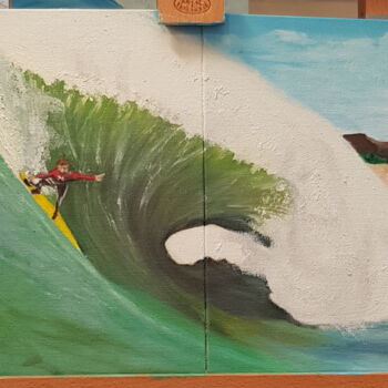 Painting titled "Green monster" by Warren Griessel, Original Artwork, Oil