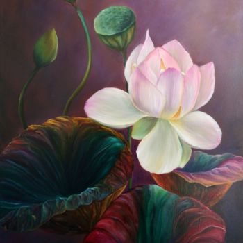 Pintura titulada "Lotus Magic" por Natalie Demina, Obra de arte original, Oleo Montado en Bastidor de camilla de madera