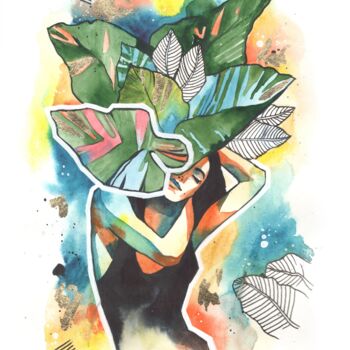 「YOUR VOICE – waterc…」というタイトルの絵画 Valeria Amirkhanyanによって, オリジナルのアートワーク, 水彩画