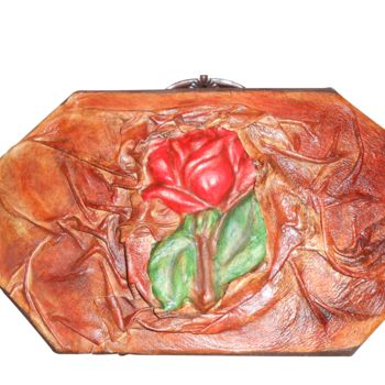 Γλυπτική με τίτλο "Rose painting, leat…" από Senem Öcal, Αυθεντικά έργα τέχνης, Δέρμα