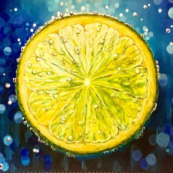 Painting titled "LEMON SLICE" by Aline Morancho, Original Artwork, Acrylic