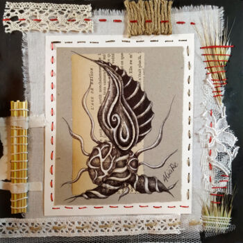 Collages intitulée "Classi" par Alixire, Œuvre d'art originale, Stylo à bille
