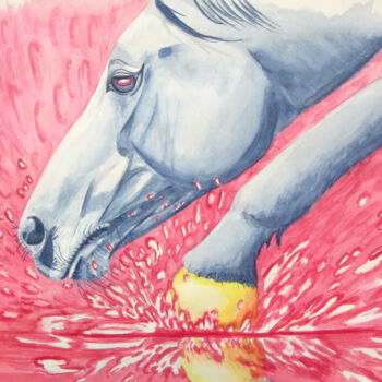 Painting titled "Aquarelle originale…" by Isabelle Redonnet, Original Artwork, Watercolor