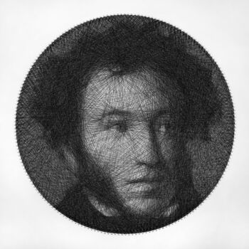 Peinture intitulée "Alexander Pushkin s…" par Andrey Saharov, Œuvre d'art originale, String Art