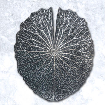 Sculpture titled "NELUMBIUM GREY" by Julia Gorbunova, Original Artwork, Resin