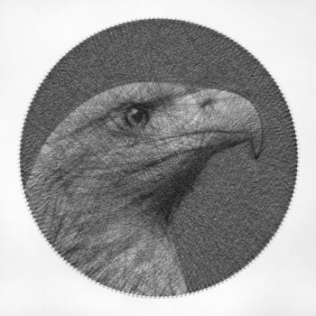 Malerei mit dem Titel "Eagle" von Andrey Saharov, Original-Kunstwerk, Schnur Kunst