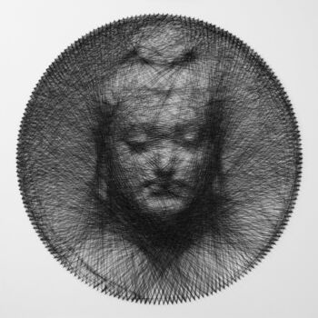Malarstwo zatytułowany „Buddha String Art I…” autorstwa Andrey Saharov, Oryginalna praca, String Art